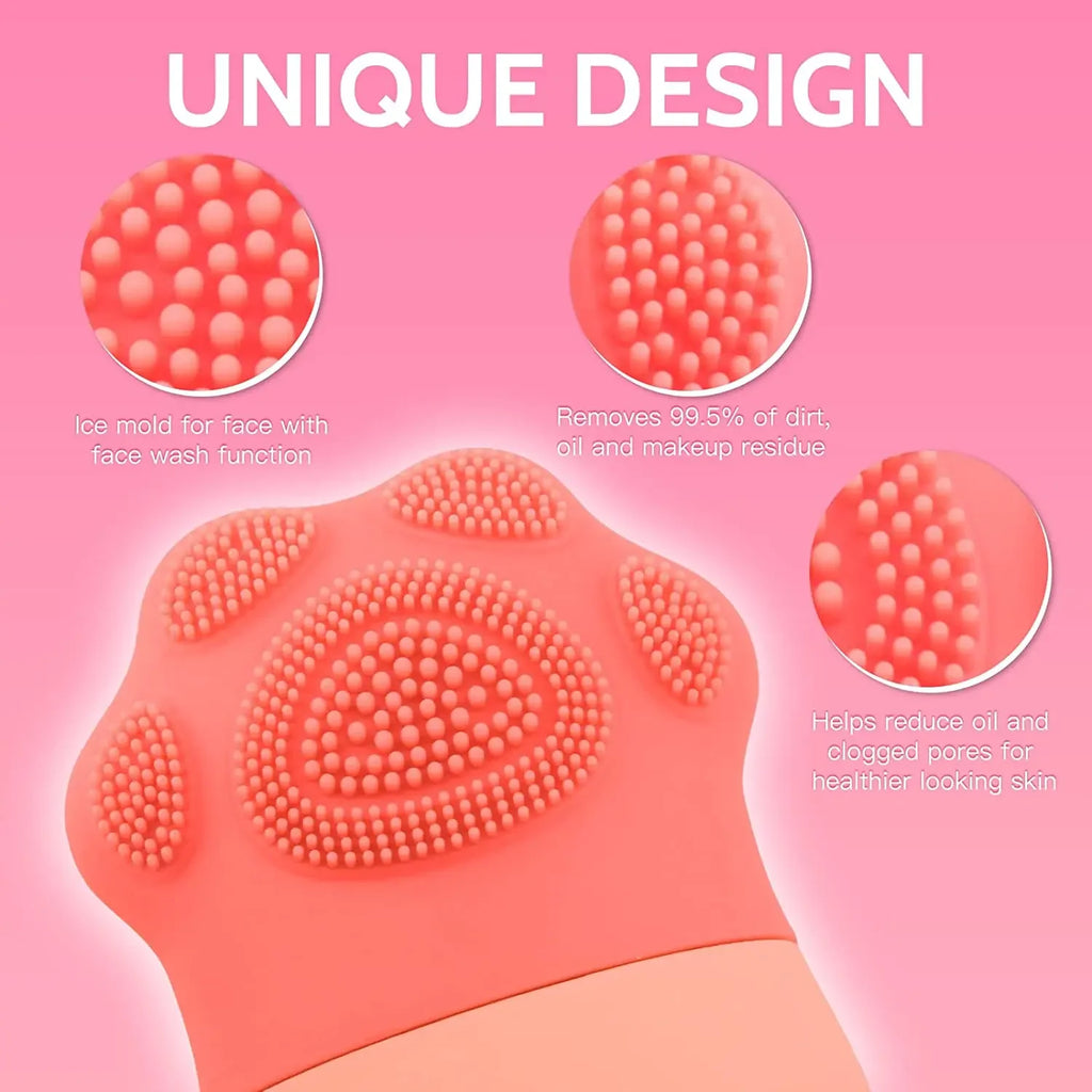 Ice Roller for Face Beauty Ice Roller with Cosmetic Brush Scrubber Mat Pad Cleaning Tool Skin Care Tools Perfect Gift for Women