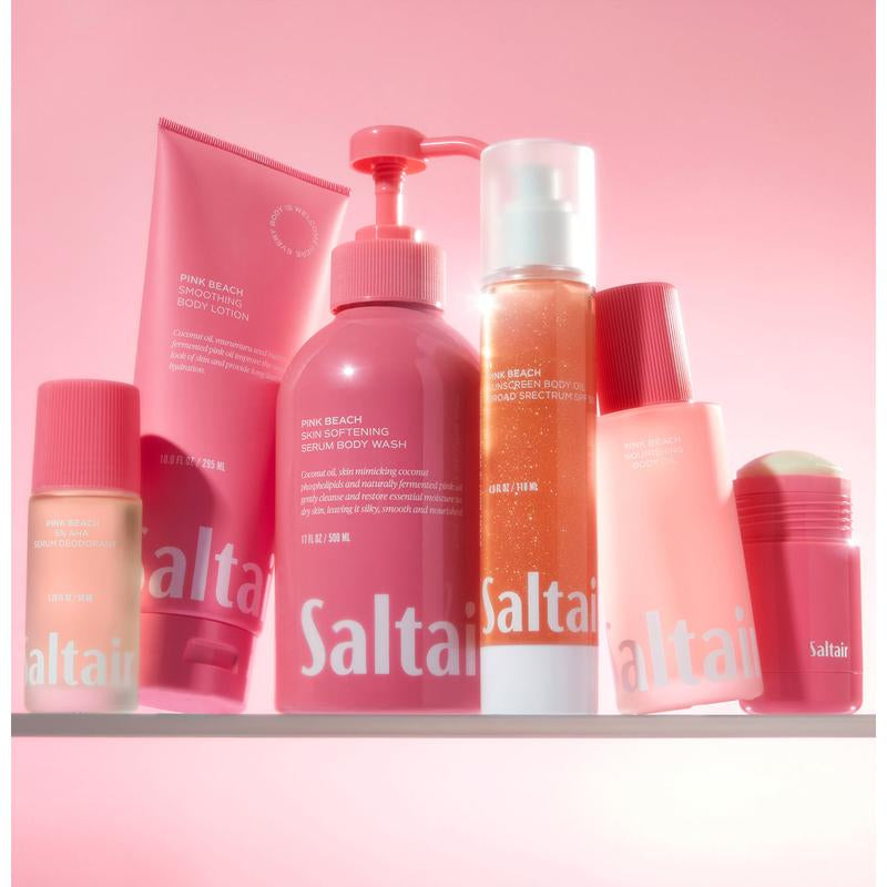 Saltair Pink Beach Body Lotion – Nourishing Lotion with Coconut Oil, Murumuru Seed Butter & Allantoin – Long-Lasting Hydration – 10 Fl Oz