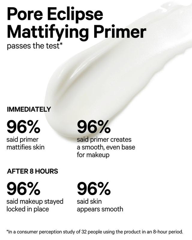 Milk Makeup Pore Eclipse Mattifying Primer - Face Primer - Smooths Skin, Controls Shine & Minimizes Look of Pores - up to 8-Hour Wear - Non-Comedogenic - Vegan, Cruelty Free