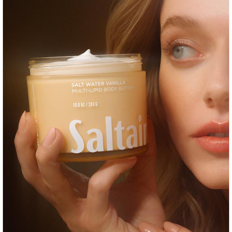 Saltair Salt Water Vanilla Body Butter – Deep Moisture Cream with Ceramides, Coconut & Sea Buckthorn Oils – 24-Hour Hydration – 10 Fl Oz
