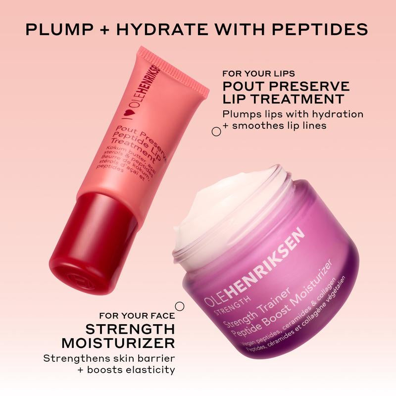 Partners in Peptides - Pout Preserve Peptide Lip Treatment + Strength Peptide Moisturizer Duo
