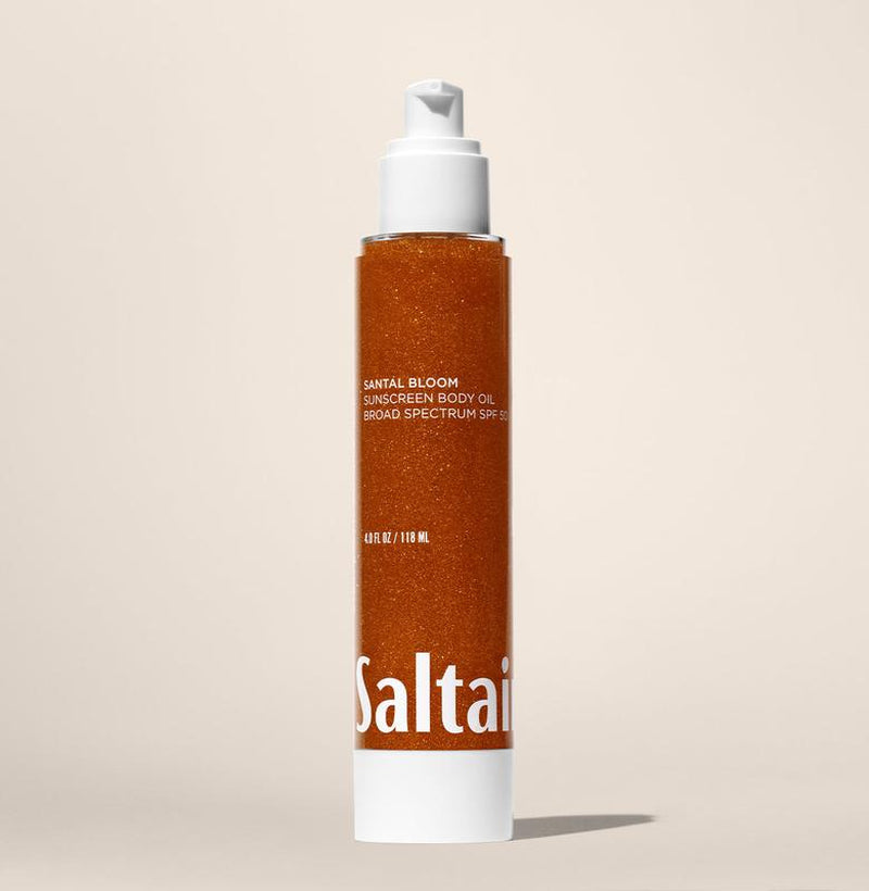 Saltair Santal Bloom Sunscreen Body Oil SPF 50 - Lightweight Gel Texture with Kukui Oil & Vitamin C – Glowing Broad Spectrum SPF 50 PA++++ - 4 Fl Oz