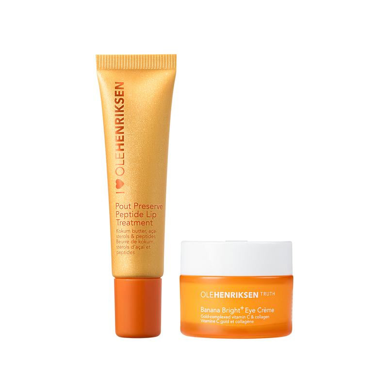 Glossy + Glowing – Pout Preserve Peptide Lip Treatment + Banana Bright+ Eye Crème Duo