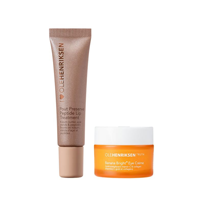 Glossy + Glowing – Pout Preserve Peptide Lip Treatment + Banana Bright+ Eye Crème Duo