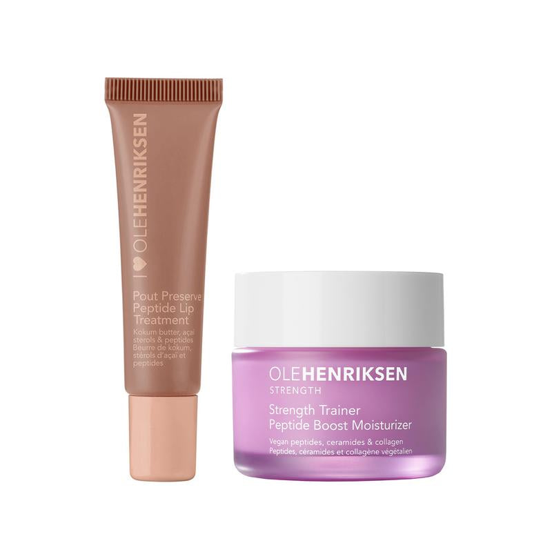Partners in Peptides - Pout Preserve Peptide Lip Treatment + Strength Peptide Moisturizer Duo