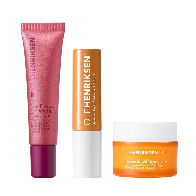 The Hangover Hack - Pout Preserve, Banana Bright+ Eye Creme, and Vitamin CC Stick - Ole Henriksen