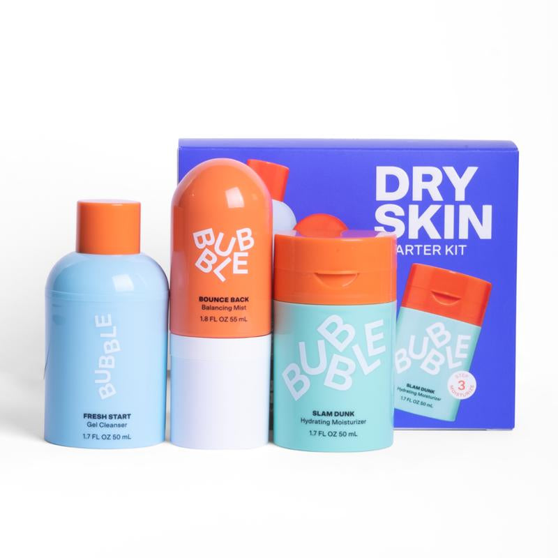 Bubble Skincare 3-Step Hydrating Routine Bundle, for Normal to Dry Skin, Unisex, Set of 3 Cleanser Gel Cleanser Gel Moisturizer Skin Care