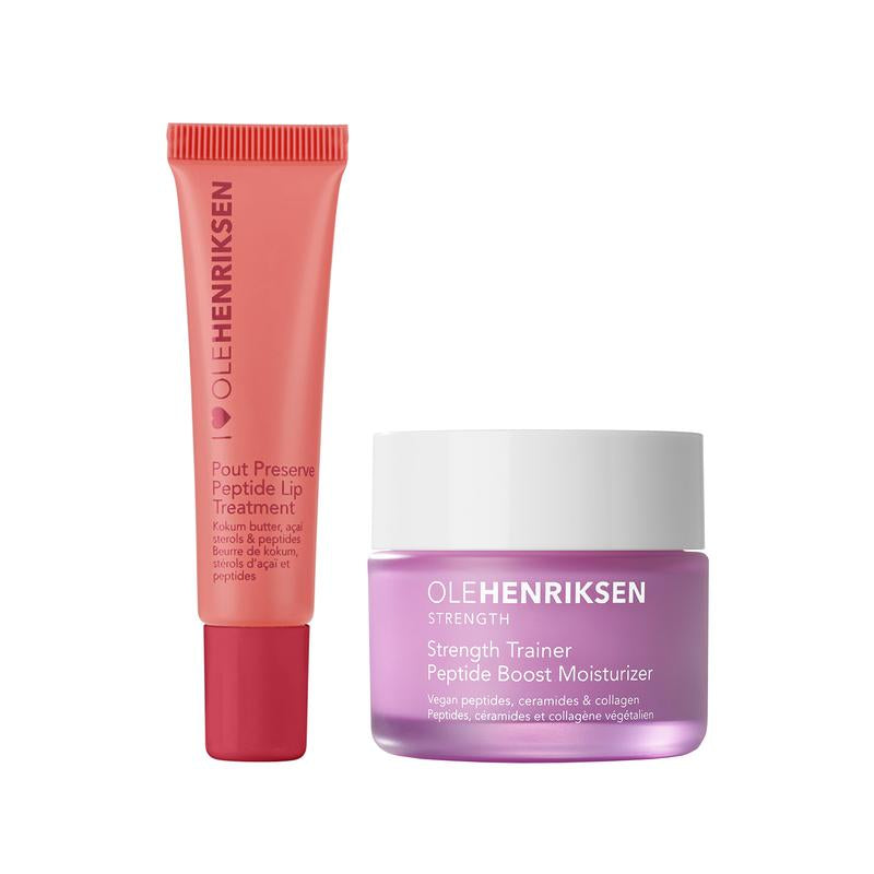 Partners in Peptides - Pout Preserve Peptide Lip Treatment + Strength Peptide Moisturizer Duo