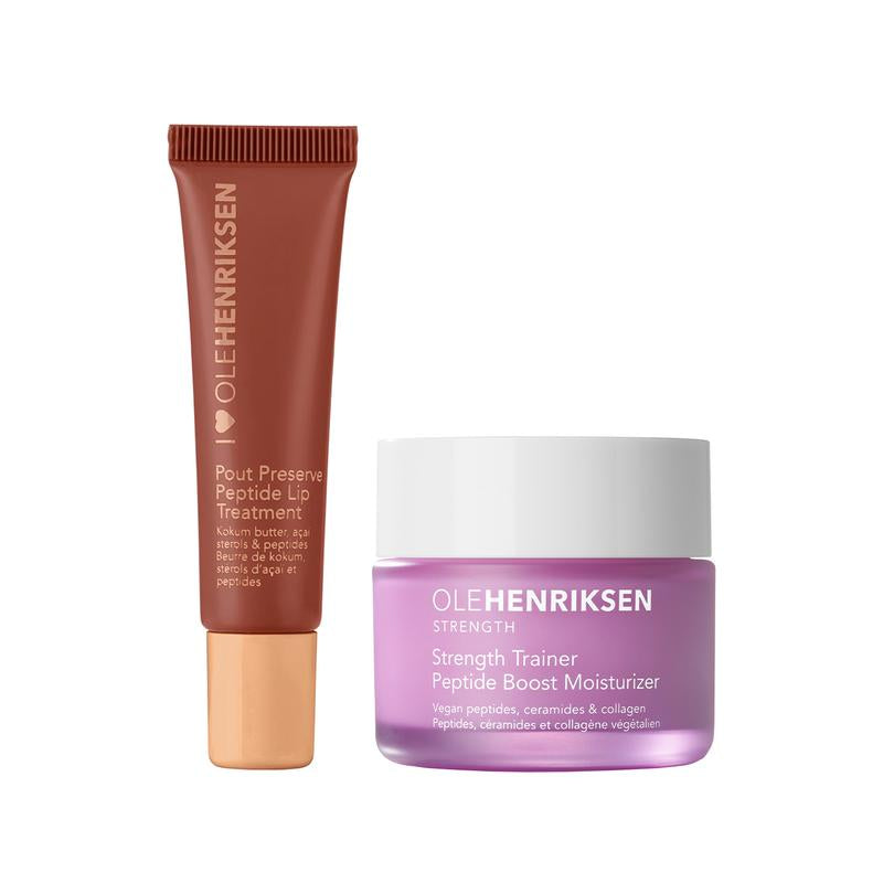 Partners in Peptides - Pout Preserve Peptide Lip Treatment + Strength Peptide Moisturizer Duo