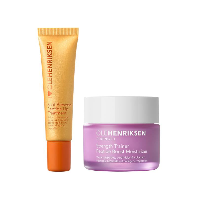 Partners in Peptides - Pout Preserve Peptide Lip Treatment + Strength Peptide Moisturizer Duo