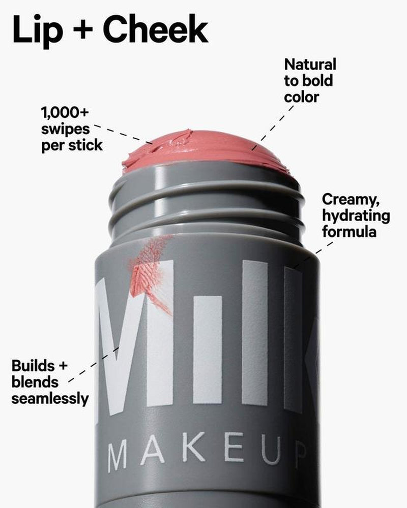 Milk Makeup Lip + Cheek - 0.21 Fl Oz - Cream Blush & Lip Color - Buildable & Blendable - 1,000+ Swipes per Stick - Non-Comedogenic - Vegan, Cruelty Free