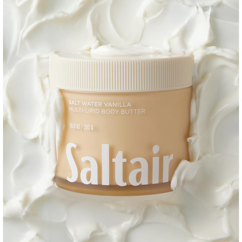 Saltair Salt Water Vanilla Body Butter – Deep Moisture Cream with Ceramides, Coconut & Sea Buckthorn Oils – 24-Hour Hydration – 10 Fl Oz
