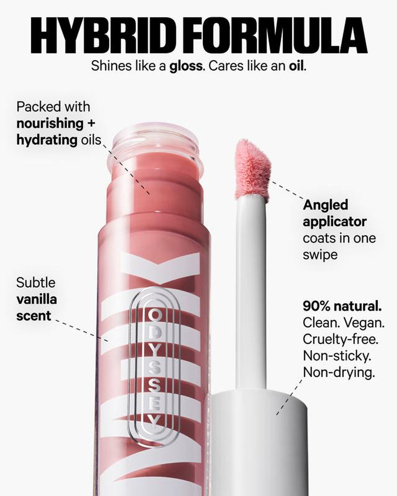 Milk Makeup Odyssey Lip Oil Gloss - 0.2 Oz - High-Shine Lip Gloss for Smoother, Fuller Lips - Long Lasting & Non Sticky - Sweet Vanilla Scent - Vegan Cruelty Free